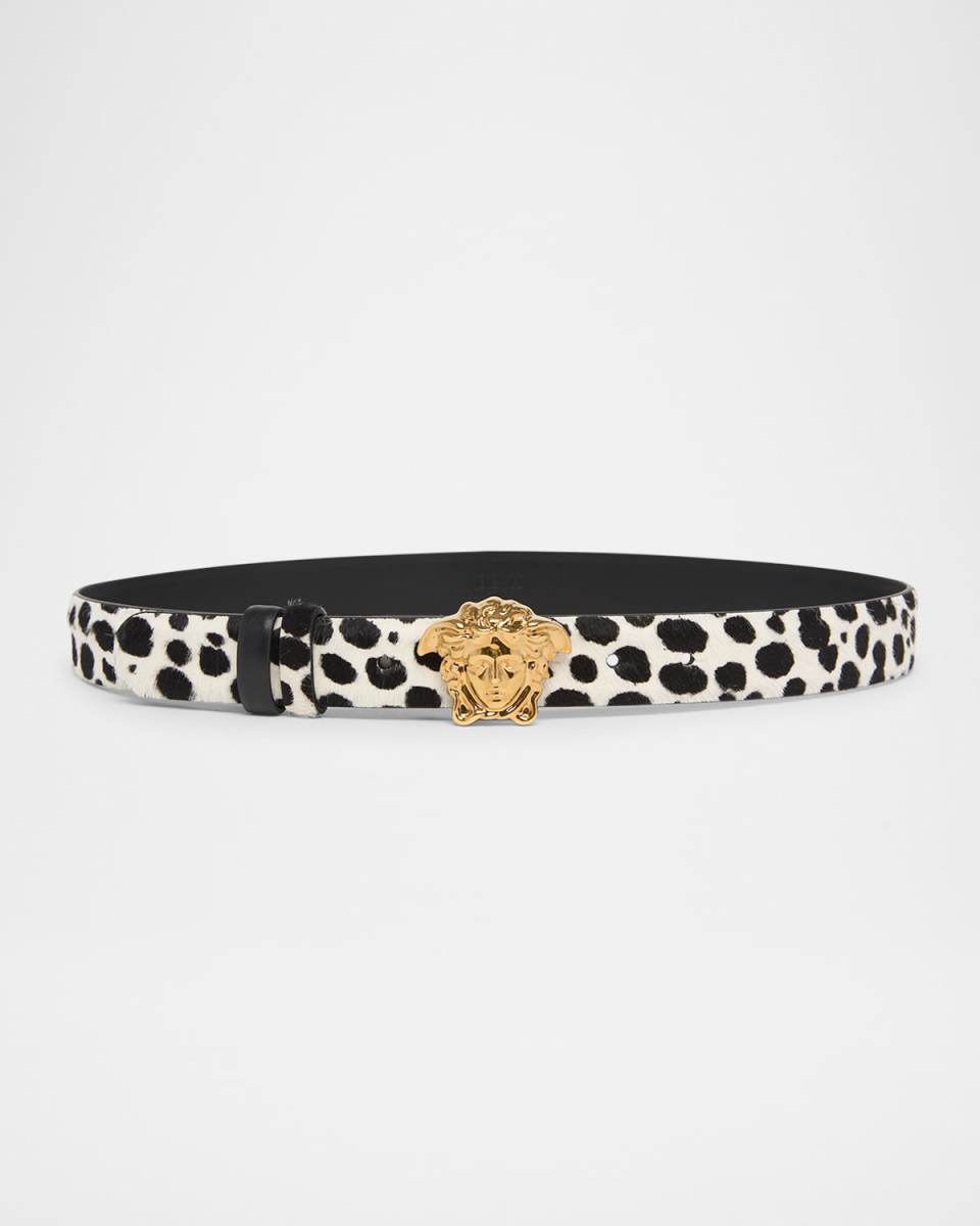 Medusa Buckle Calf Leather Belt